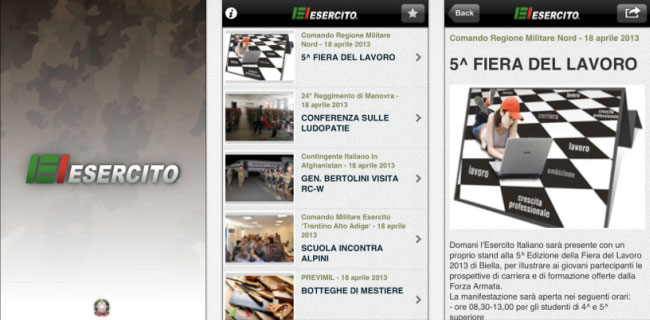 L'Esercito Italiano invade gli App Store