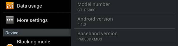 Lo screenshot che certifica l'arrivo dell'aggiornamento ad Android 4.1.2 JB sul tablet Samsung Galaxy Tab 7.7
