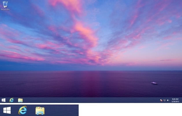 Ecco il pulsante Start presente in Windows 8.1.