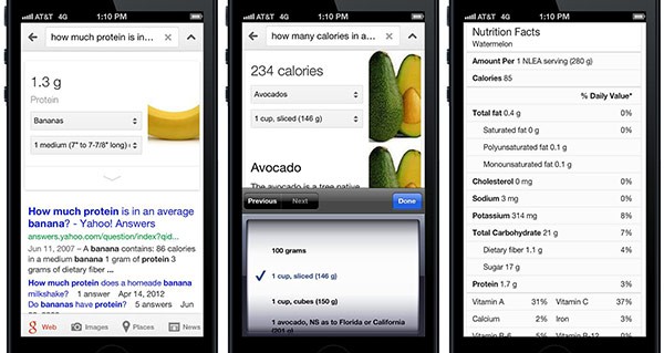 A partire da oggi, i valori nutrizionali degli alimenti saranno mostrati direttamente nelle SERP di Google