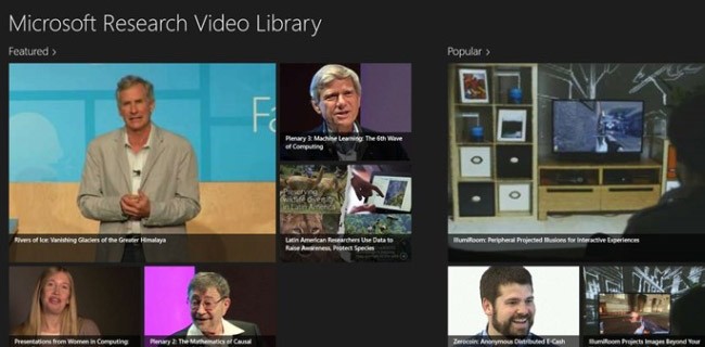 Microsoft Research Video Library, la scienza a portata di dita