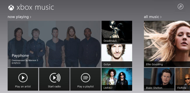 Xbox Music, ascolto senza login e ricerca in-app