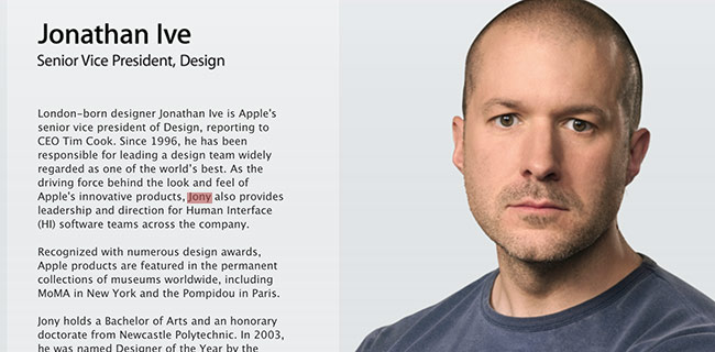 Jony Ive, minimalista anche nelle qualifiche