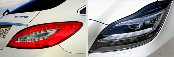 Alcuni dei fari LED equipaggiati dalle automobili Mercedes-Benz