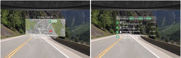 LiveMap visualizza le informazioni sulla visiera del casco, in trasparenza, evitando così distrazioni per i motociclisti