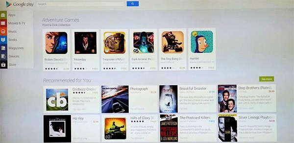 Screenshot per la nuova interfaccia Web dello store Google Play