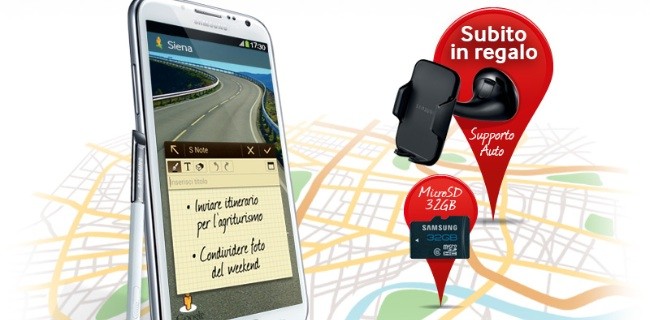 Galaxy Note 2: MicroSD e supporto auto in regalo