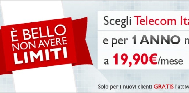 Telecom sconta Internet Senza limiti per un anno