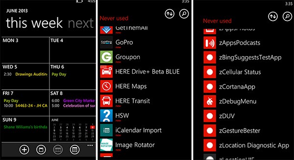 Screenshot con le novità in arrivo da Microsoft per il sistema operativo Windows Phone (Reddit)