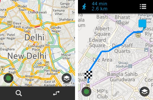 Nokia HERE Maps su Asha 501.