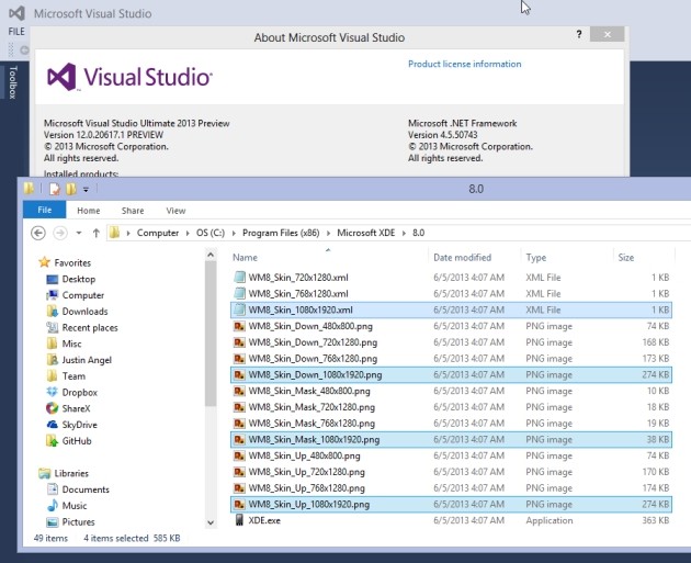 I file inclusi in Visual Studio 2013 che svelano l'arrivo del supporto full HD in Windows Phone 8.