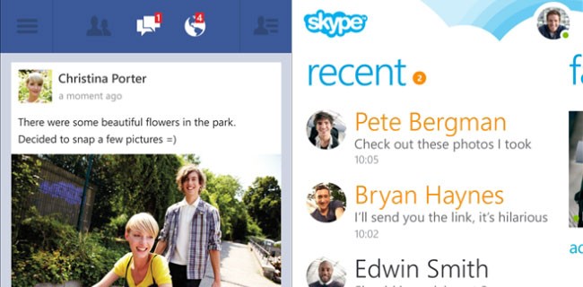 Nuove versioni di Skype e Facebook per WP8