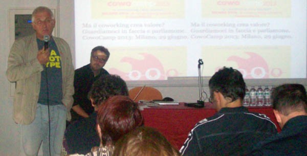 Michele Vianello al CowoCamp 2013: secondo il direttore di VEGA il coworking dovrebbe diventare una modalità di lavoro in tutti gli interscambi di una città.