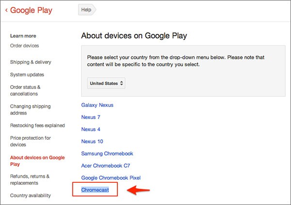 Il dispositivo Chromecast è comparso nell'elenco di quelli compatibili con Google Play