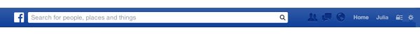 L'header di Facebook aggiornato con Graph Search cambia e compare uno spazio dove inserire la propria domanda. I risultati personalizzano il feed della home page.