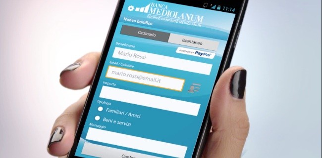 Mediolanum con PayPal per i pagamenti in mobilità
