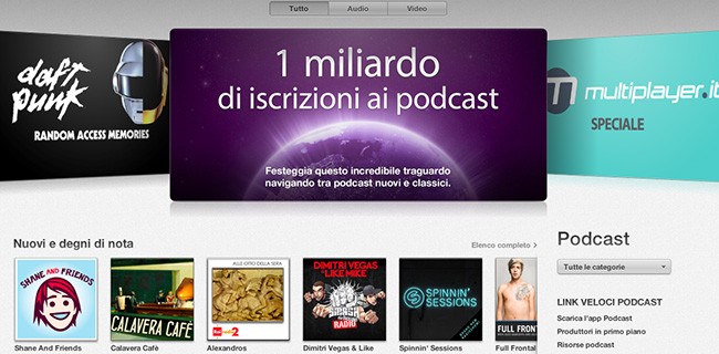 Apple festeggia 1 miliardo di podcast sottoscritti