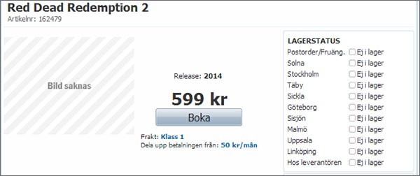 Red Dead Redemption 2 già acquistabile in pre-ordine su uno store online svedese