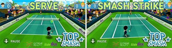 Screenshot per Top Smash, il gioco di tennis per Windows 8 che utilizza la webcam come una periferica motion controller
