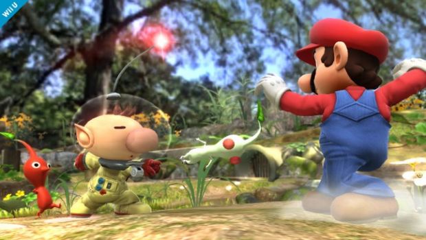 Super Smash Bros. per Wii U e 3DS: il Capitano Olimar e i suoi Pikmin combattono in foto