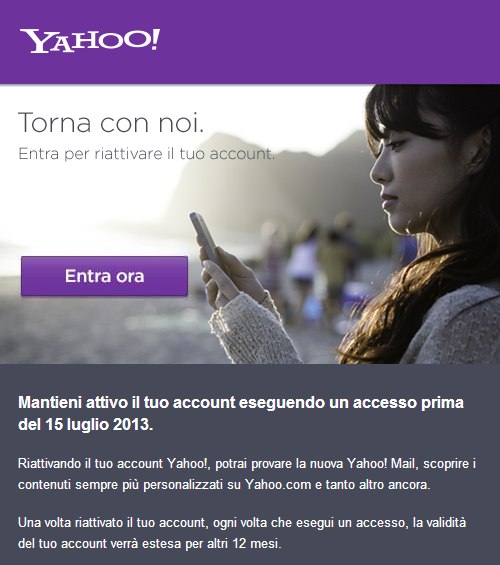 Avviso da Yahoo Mail Avviso da Yahoo Mail