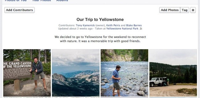 Facebook annuncia gli album condivisi