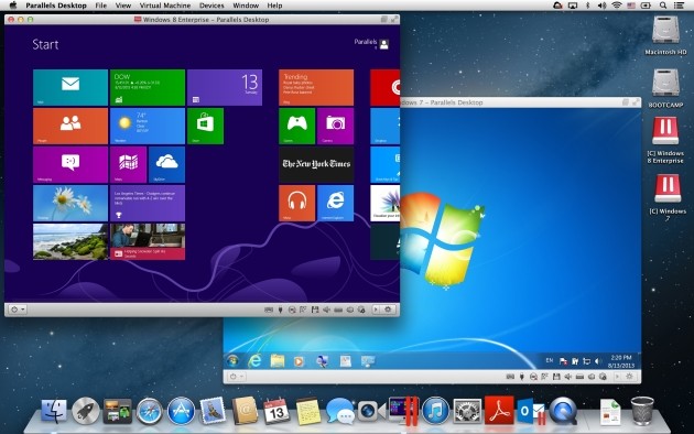 Windows 7 e Windows 8 su OS X con Parallels Desktop 9 per Mac.