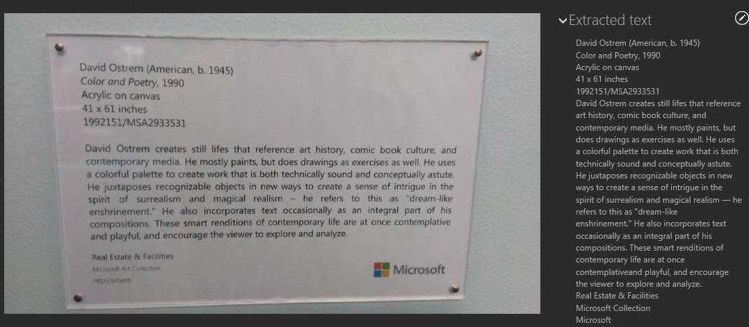 La funziona di riconoscimento ottico dei caratteri integrata in SkyDrive.