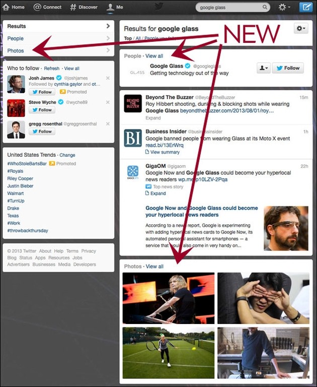 La ricerca universale di Twitter.