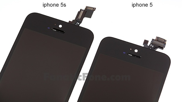 iPhone 5S, foto del pannello frontale a confronto con iPhone 5