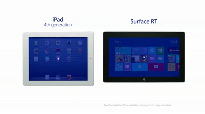 Surface RT vs iPad Microsoft torna ad evidenziare le lacune dell iPad Apple
