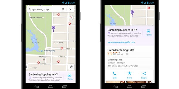 Inserzioni geolocalizzate nella versione Android di Google Maps
