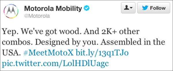 Il post di Motorola Mobility rimosso da Twitter