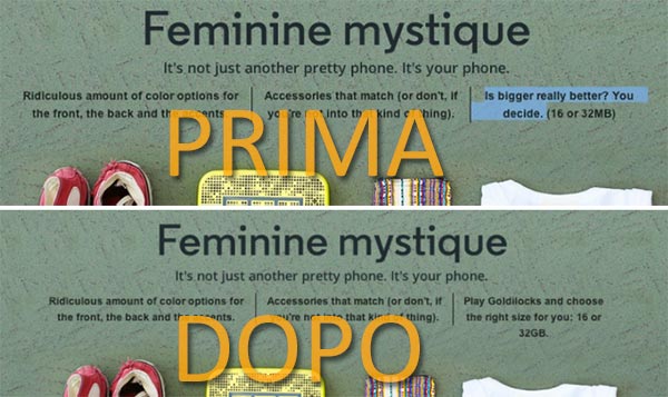 Il fascino femminile secondo la pubblicità di Moto X, prima e dopo la "censura"