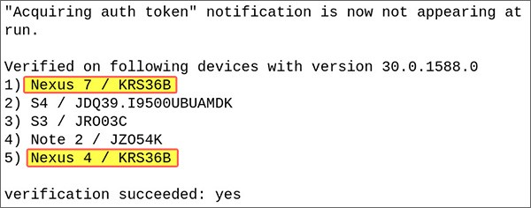 Una build di Android 5.0 Key Lime Pie in esecuzione su Nexus 4 e Nexus 7