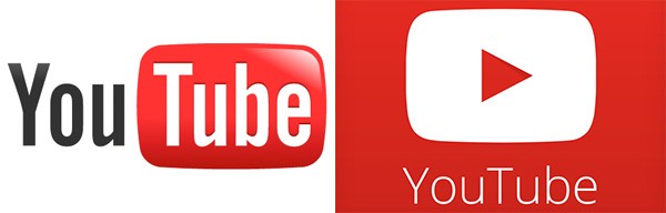 Il logo di YouTube, prima e dopo il restyling