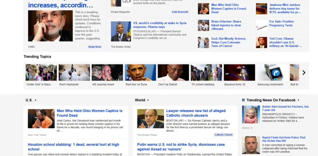 Bing mostra i trending topics nelle news