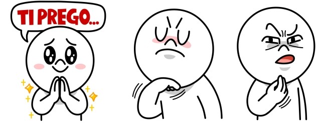 Ecco il personaggio Moon che mima alcuni gesti tipici degli italiani.