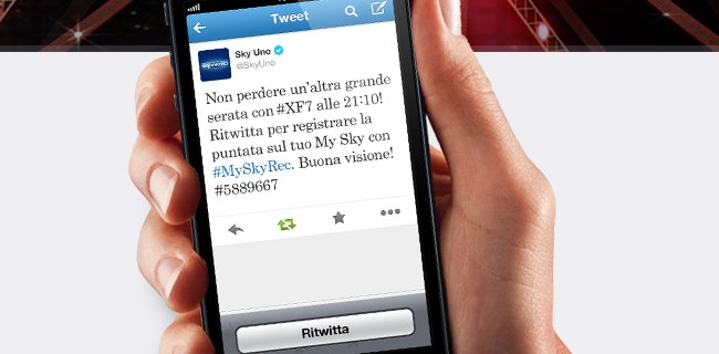 Sky, per registrare basta un retweet