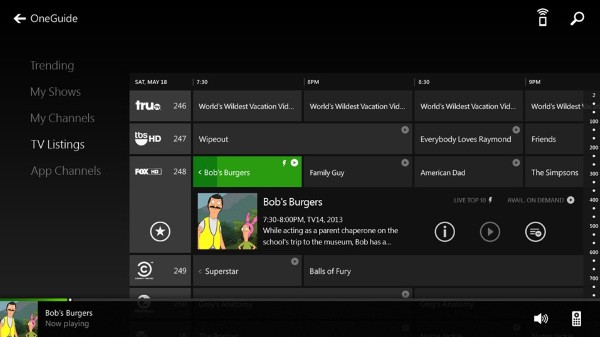 L'interfaccia della nuova applicazione SmartGlass, al debutto con la console Xbox One