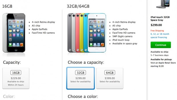 iPod touch, iPod nano e iPod shuffle: il colore 