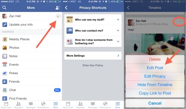 Le novità principali incluse in Facebook 6.6 per iOS.