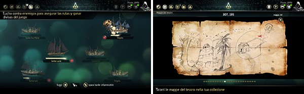 Screenshot per l'app Companion di Assassin's Creed 4: Black Flag, disponibile su Android e iOS