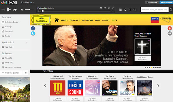 L'applicazione dedicata alla musica classica nel Deezer App Studio