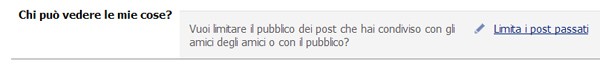Nelle impostazioni della privacy Facebook permette di limitare in un colpo solo tutti i vecchi post. Graph Search, infatti, li può indicizzare.