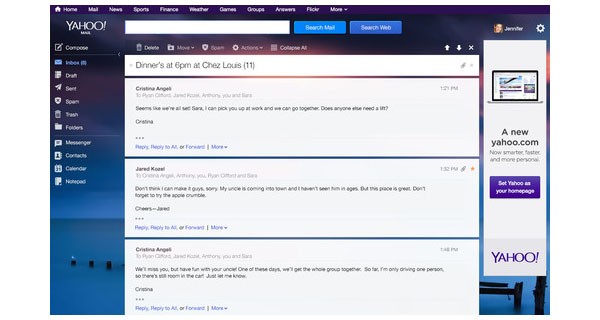Anche la versione desktop di YahooMail è stata migliorata in occasione del 16° compleanno del servizio di hosting, uno dei più utilizzati al mondo.