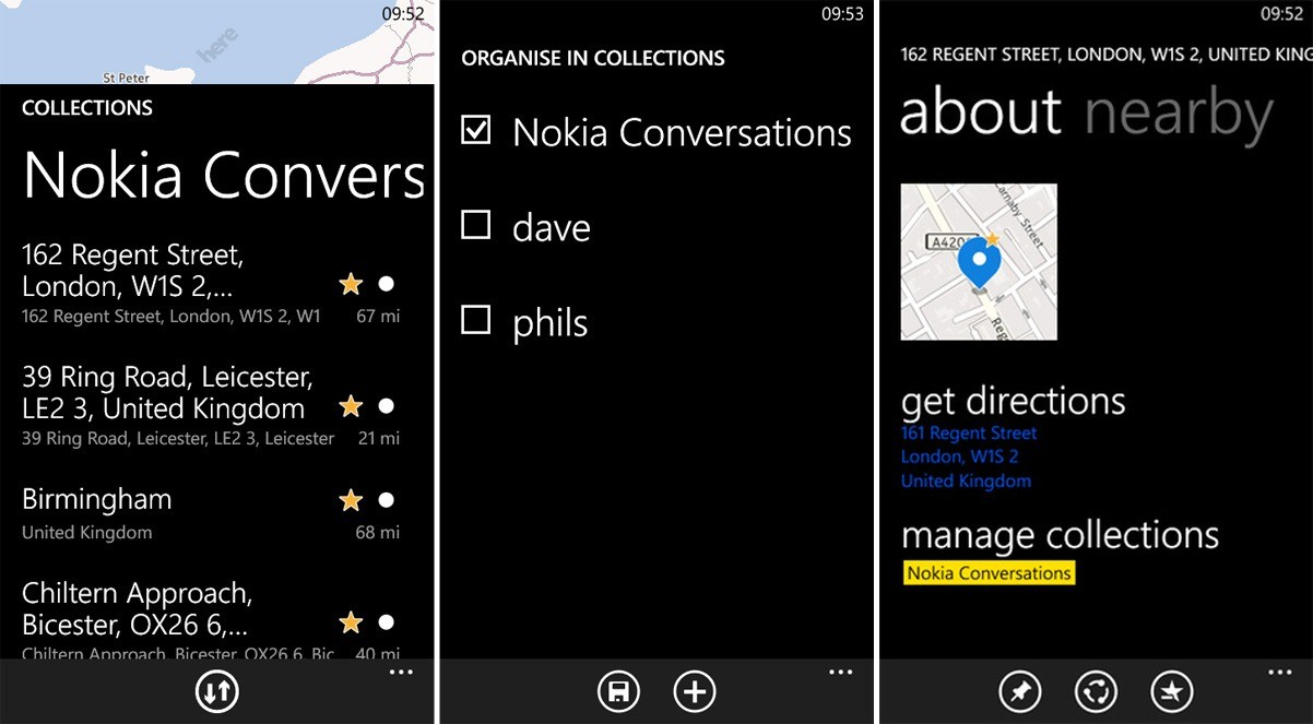 La nuova funzionalità che permette di organizzare e sincronizzare i luoghi preferiti su Windows Phone 8.