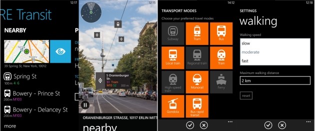 HERE Transit trova le stazioni più vicine con la tecnologia di realtà aumentata LiveSight.