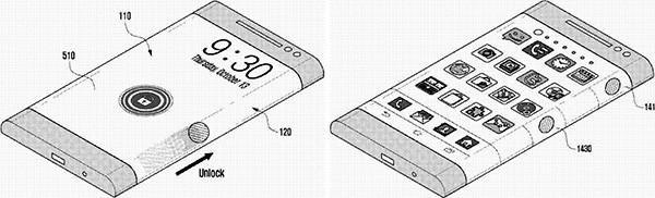 Altre immagini dal brevetto Samsung sull'impiego dei display "piegati" in ambito smartphone