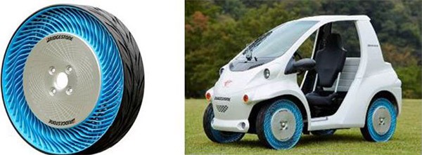 Gli pneumatici "air free" di seconda generazione, presentati da Bridgestone al Tokyo Motor Show 2013